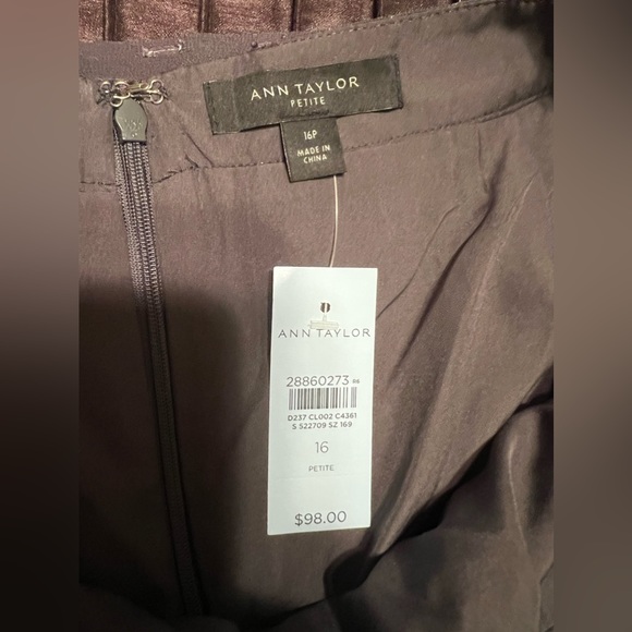 Ann Taylor 16P petite pretty sparkly pleated skirt gray and silver NWT - Picture 3 of 6